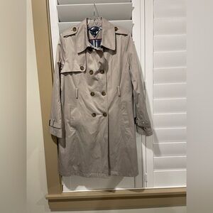 Tommy Hilfiger Women's Beige Double-Breasted Trench Coat